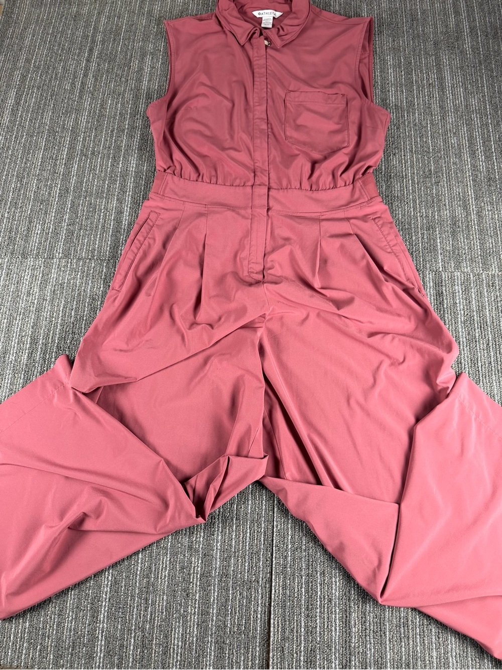 Athleta Sleeveless Utility Jumpsuit in Dusty Rose